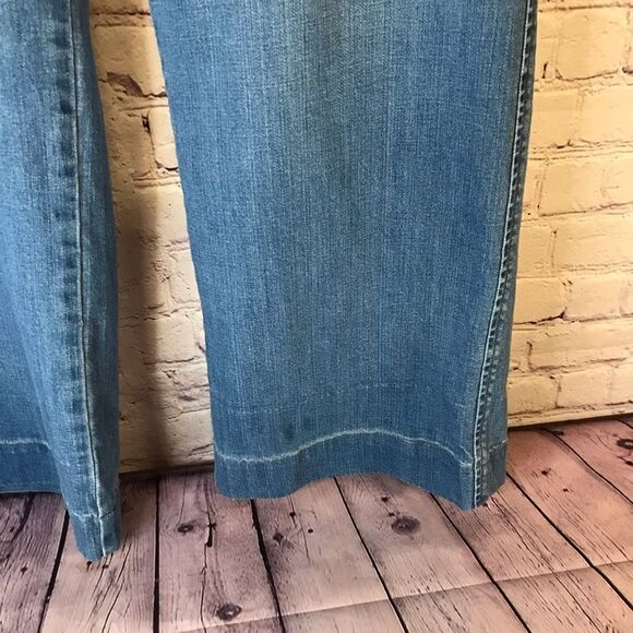 Talbots Classic Light Blue Wide Leg Denim Trouser Jeans High Rise Minimalist 8 - Picture 11 of 14